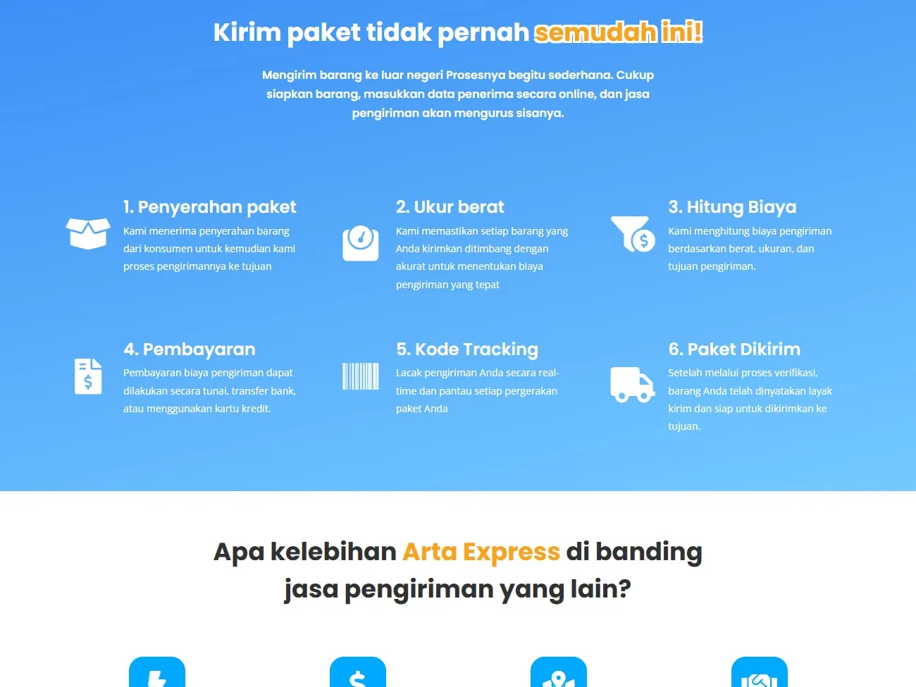 Alur pengiriman Arta Express dalam enam langkah, dari penyerahan paket hingga paket dikirim